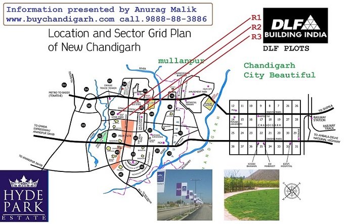 dlf hyde park plots new chandigarh map